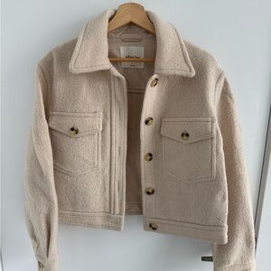 Wilfred Free Cream Wool-Blend Cropped Jacket